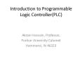 Introduction to Programmable Logic Controller(PLC) PowerPoint PPT Presentation
