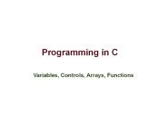 Programming in C