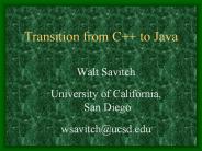 Transition from C   to Java
