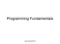 Programming Fundamentals PowerPoint PPT Presentation