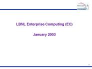 LBNL Enterprise Computing
