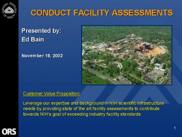 CONDUCT FACILITY ASSESSMENTS