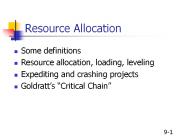 Resource Allocation
