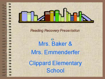 Reading Recovery Presentation
