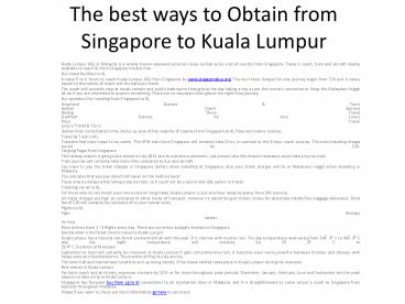 Bus from singapore to malacca