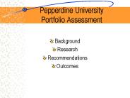 Pepperdine University Portfolio Assessment