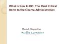 What is New in DC: The Most Critical Items to the Obama Administration PowerPoint PPT Presentation