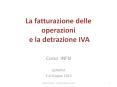 La fatturazione delle operazioni e la detrazione IVA PowerPoint PPT Presentation