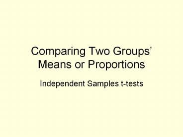 Comparing Two Groups
