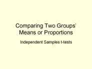 Comparing Two Groups