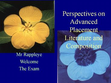 Perspectives on Advanced Placement Literature and Composition