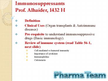 Immunosuppressants