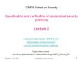 CIMPA School on Security  Specification and verification of randomized security protocols  Lecture 2 PowerPoint PPT Presentation