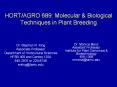 HORT/AGRO 689: Molecular PowerPoint PPT Presentation