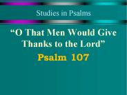 Studies in Psalms