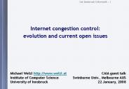 Internet congestion control: evolution and current open issues