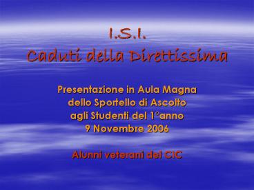 I.S.I. Caduti della Direttissima