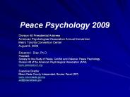 Peace Psychology 2009