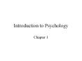 Introduction to Psychology PowerPoint PPT Presentation
