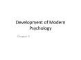 Development of Modern Psychology PowerPoint PPT Presentation