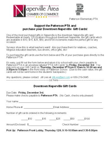 Support the Patterson PTA and