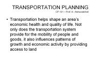 TRANSPORTATION PLANNING CP 101 