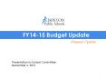 FY14-15 Budget Update PowerPoint PPT Presentation