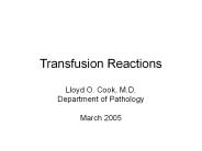 Transfusion Reactions