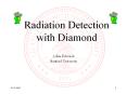 Radiation Detection with Diamond PowerPoint PPT Presentation
