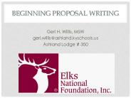 Beginning Proposal Writing
