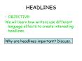 HEADLINES PowerPoint PPT Presentation