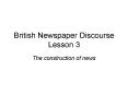 British Newspaper Discourse Lesson 3 PowerPoint PPT Presentation