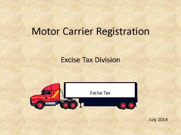 Motor Carrier Registration