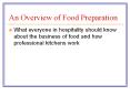 An Overview of Food Preparation PowerPoint PPT Presentation