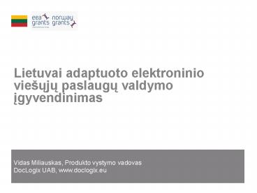 Lietuvai adaptuoto elektroninio vie
