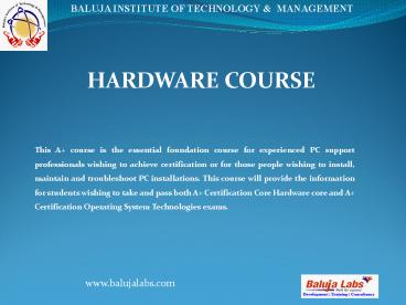 A+ Course institute in Delhi, A+ Course institute in janakpuri