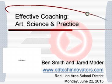 Effective Coaching:  Art, Science