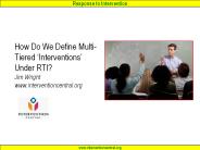 How Do We Define Multi-Tiered 