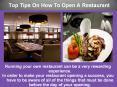 Top Tips On How To Open A Restaurant PowerPoint PPT Presentation