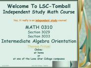 Welcome To The Tomball  College Math Lab
