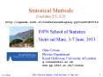 Statistical Methods (Lectures 2.1, 2.2) PowerPoint PPT Presentation