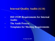 Internal Quality Audits (4.14)