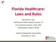 Florida Healthcare: Laws and Rules