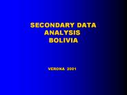 SECONDARY DATA ANALYSIS BOLIVIA  VERONA 2001