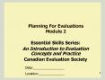 Planning For Evaluations Module 2 PowerPoint PPT Presentation