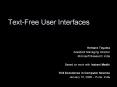Text-Free User Interfaces PowerPoint PPT Presentation