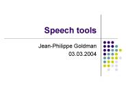 Speech tools