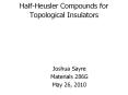 Half-Heusler Compounds for Topological Insulators PowerPoint PPT Presentation