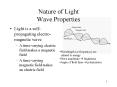 Nature of Light Wave Properties PowerPoint PPT Presentation