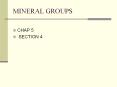 MINERAL GROUPS PowerPoint PPT Presentation